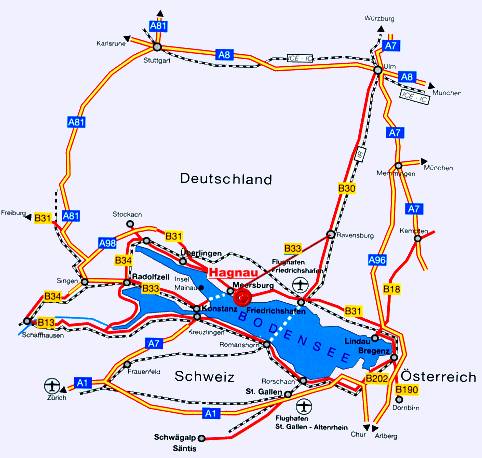 Pension "Seehaus Gutemann" in Hagnau am Bodensee - Anreise